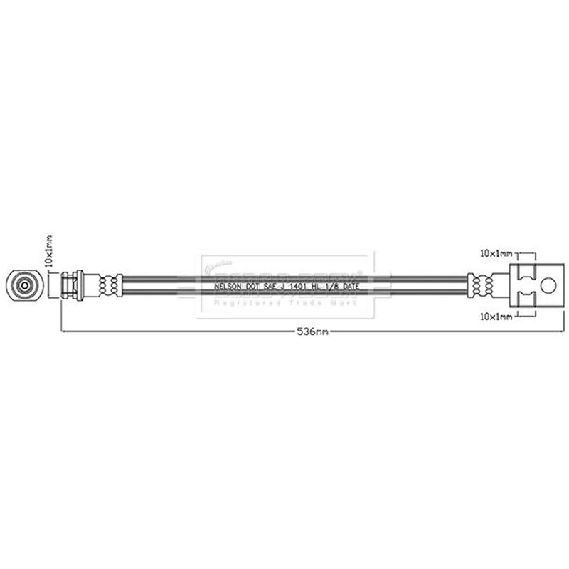 Borg & Beck Brake Hydraulic Hose Line Rear Right BBH7976