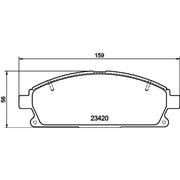 Mintex Front Brake Pad Set fits Nissan X-Trail I 2001-2013 2.0 2.2 2.5