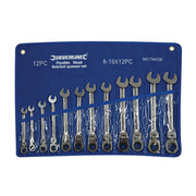 Silverline Flexible Head Ratchet Spanner Set 12pce 8 - 19mm 794336 Silverline  - Dynamic Drive