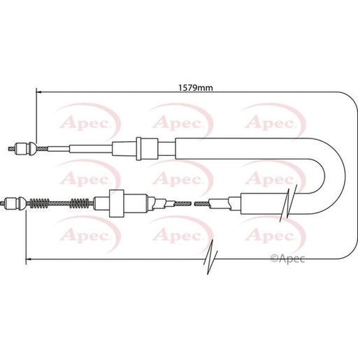 Apec Handbrake Cable Right Rear CAB1401