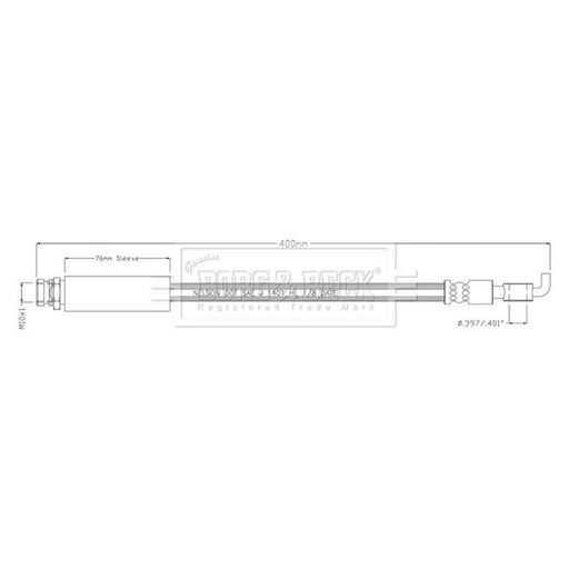Borg & Beck Brake Hydraulic Hose Line Rear Right BBH8931