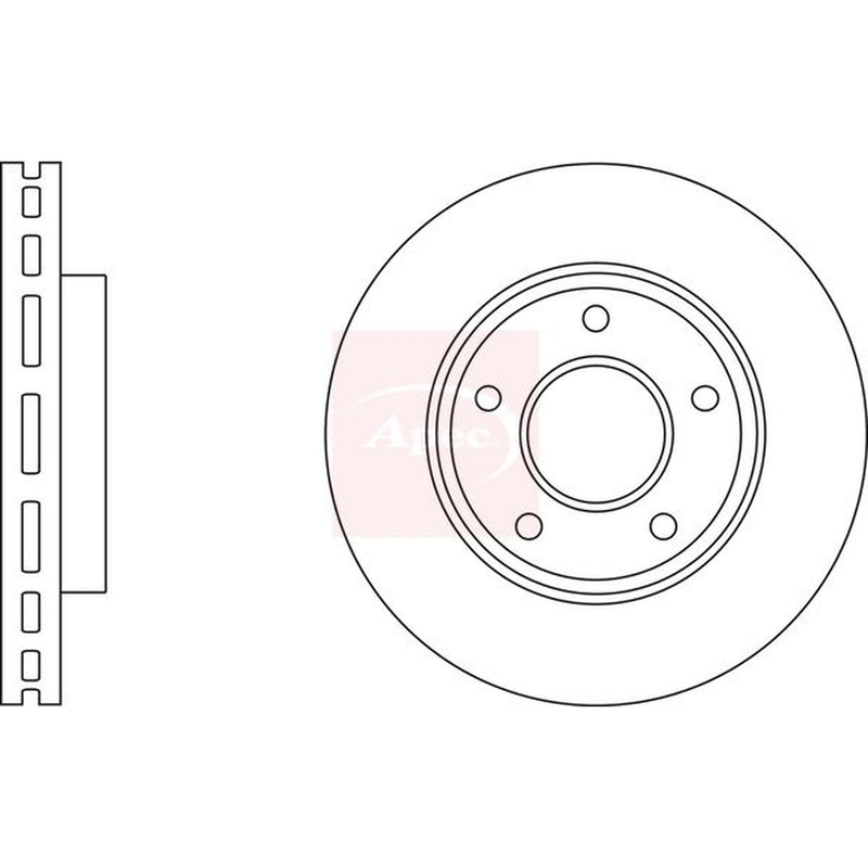 Apec 2 x Vented Brake Discs fits Mitsubishi L200 / Triton 2007-2015 2.5
