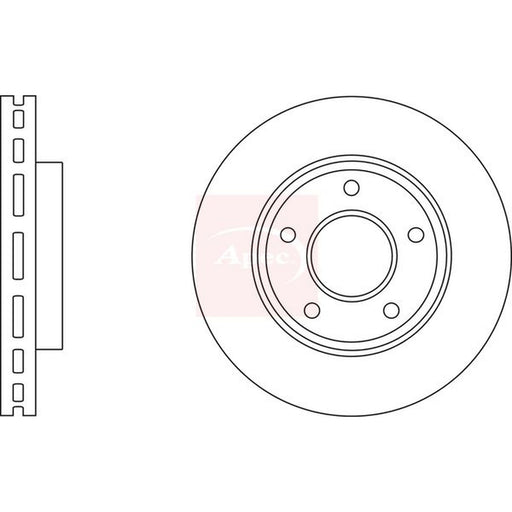 Apec 2 x Vented Brake Discs fits Mitsubishi L200 / Triton 2007-2015 2.5
