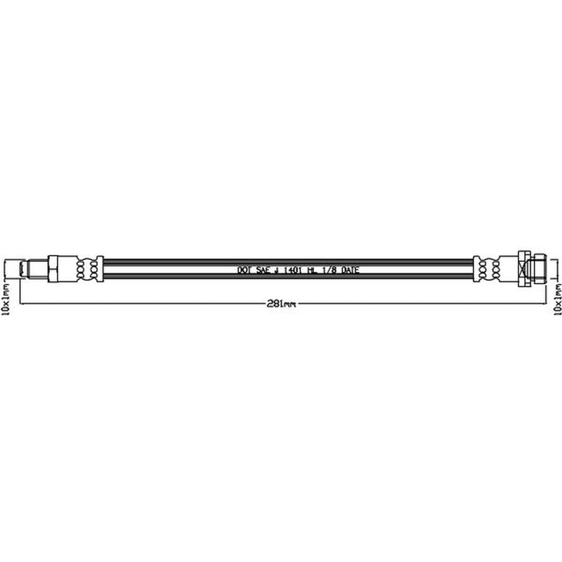 Abtex Brake Hydraulic Hose Line Rear fits Ford Transit 2006-2014 2.2 2.3 2.4 3.2