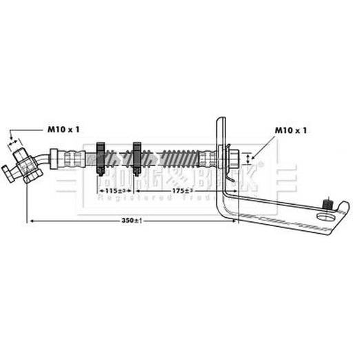 Borg & Beck Brake Hydraulic Hose Line Right BBH6805