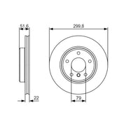 Bosch 2 x Vented Brake Discs