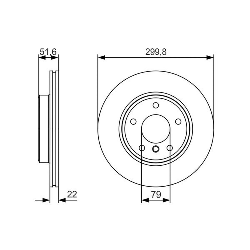 Bosch 2 x Vented Brake Discs