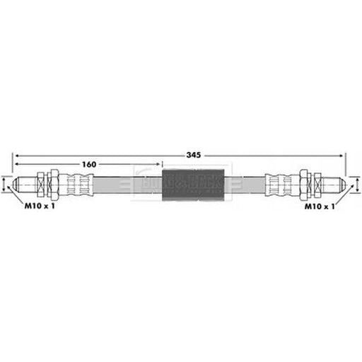 Borg & Beck Brake Hydraulic Hose Line Rear Right BBH6154