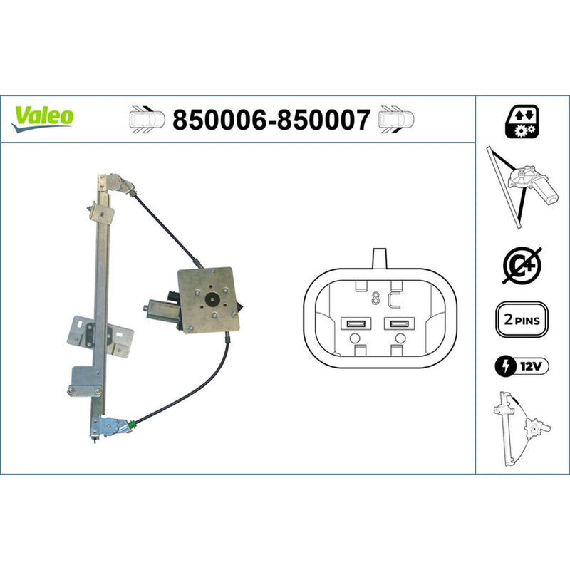 Valeo Electric Window Regulator Lifter Left Front 850006