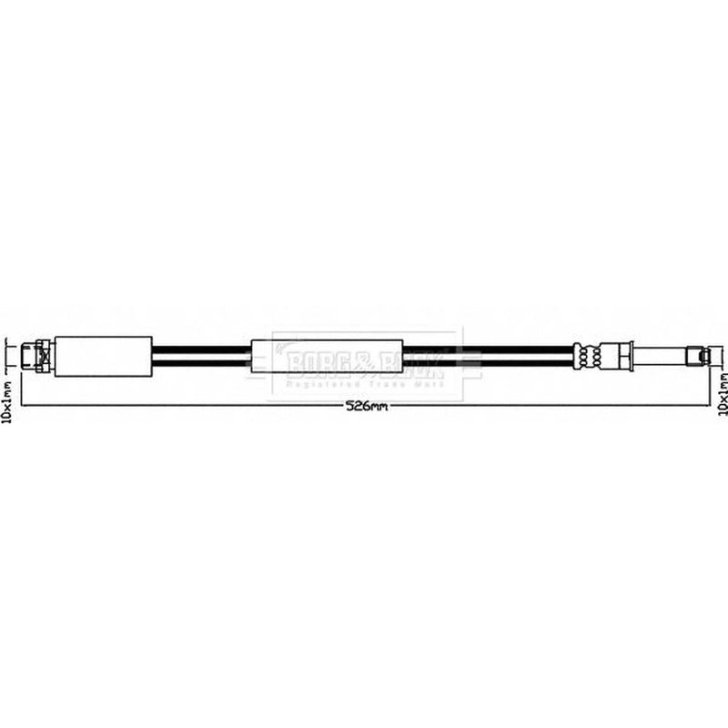 Borg & Beck Brake Hydraulic Hose Line Rear Rig BBH8283