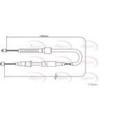 Apec Handbrake Cable Left Rear fits Opel Corsa C 2000-2009 1.0 1.2 1.3 1.4 1.7