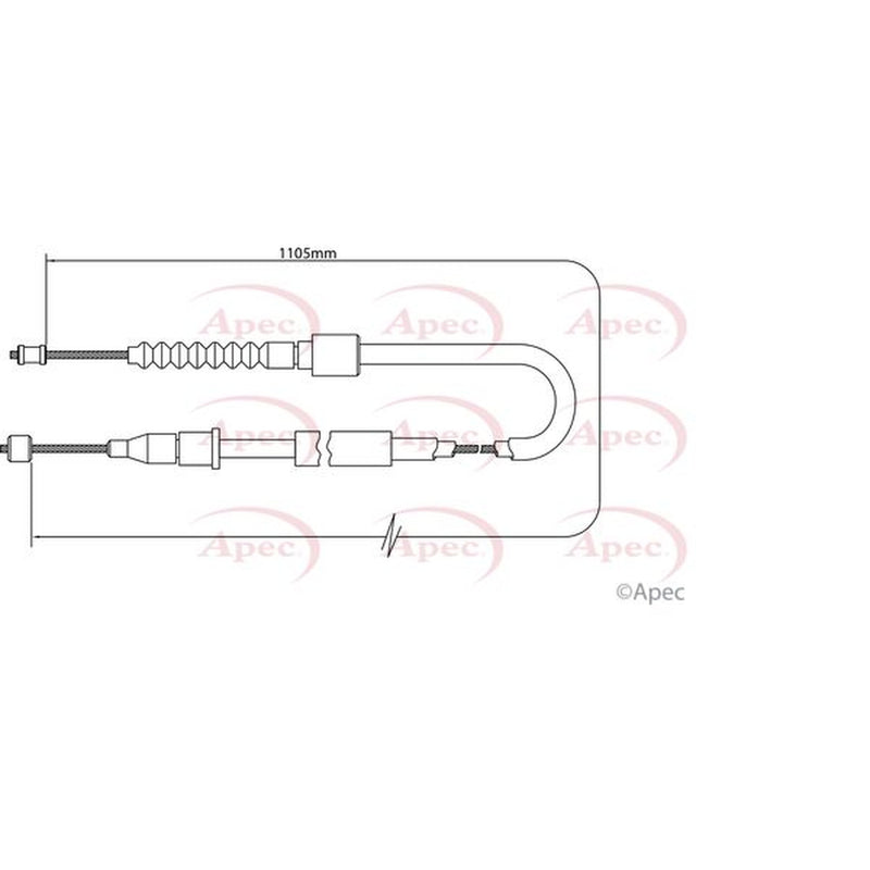 Apec Handbrake Cable Left Rear fits Opel Corsa C 2000-2009 1.0 1.2 1.3 1.4 1.7