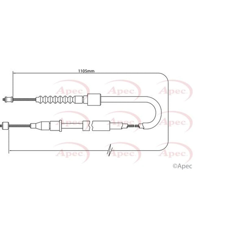 Apec Handbrake Cable Left Rear CAB1469