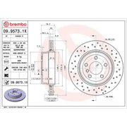 Brembo Xtra 2 x Perforated/Vented Brake Discs fits BMW X3 2003-2011 2.0 2.5 3.0
