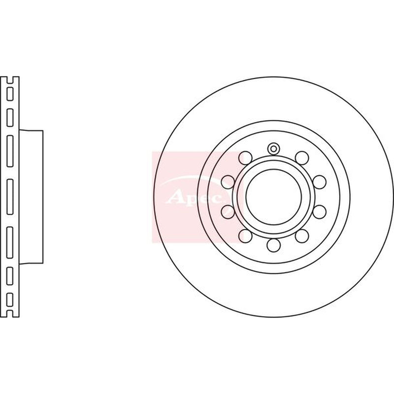 Apec Front Vented & Rear Vented Brake Discs & Pads fits VW Mpv 2004-2010 2.0