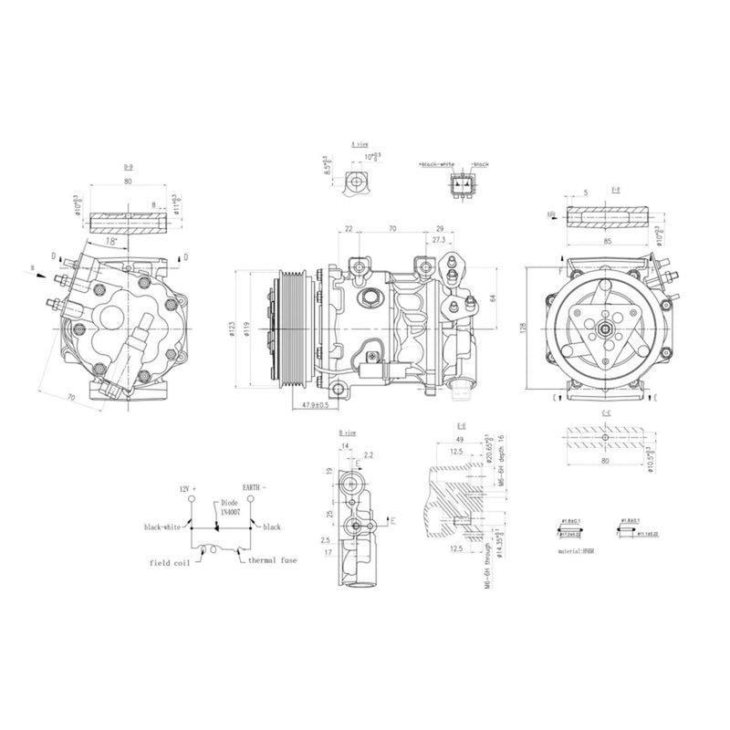 Hella Air Conditioning Compressor fits Citroën C5 II 2004-2008 2.0 2.2