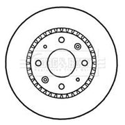 Borg & Beck 2 x Vented Brake Discs fits Kia Cerato I 2004-2009 1.5 1.6 2.0