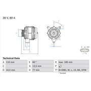 Bosch Car Alternator 12V