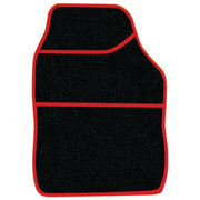 Streetwize Standard Universal Mat Set - Velour - Black/Red - 4 Piece - SWBCMR