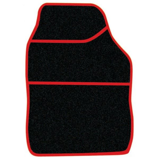Streetwize Standard Universal Mat Set - Velour - Black/Red - 4 Piece - SWBCMR