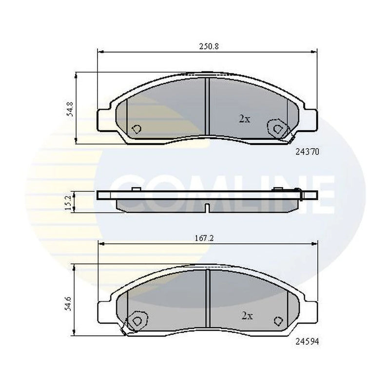 Comline 4 x Front Brake Pad Set fits Isuzu D-Max I Platform 2007-2012 3.0