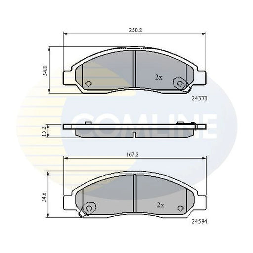 Comline 4 x Front Brake Pad Set fits Isuzu D-Max I Platform 2007-2012 3.0