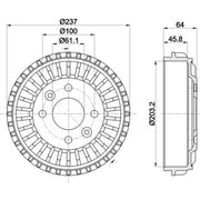 Mintex Brake Drum Assembly Rear fits Dacia Logan III 2021 on 1.0