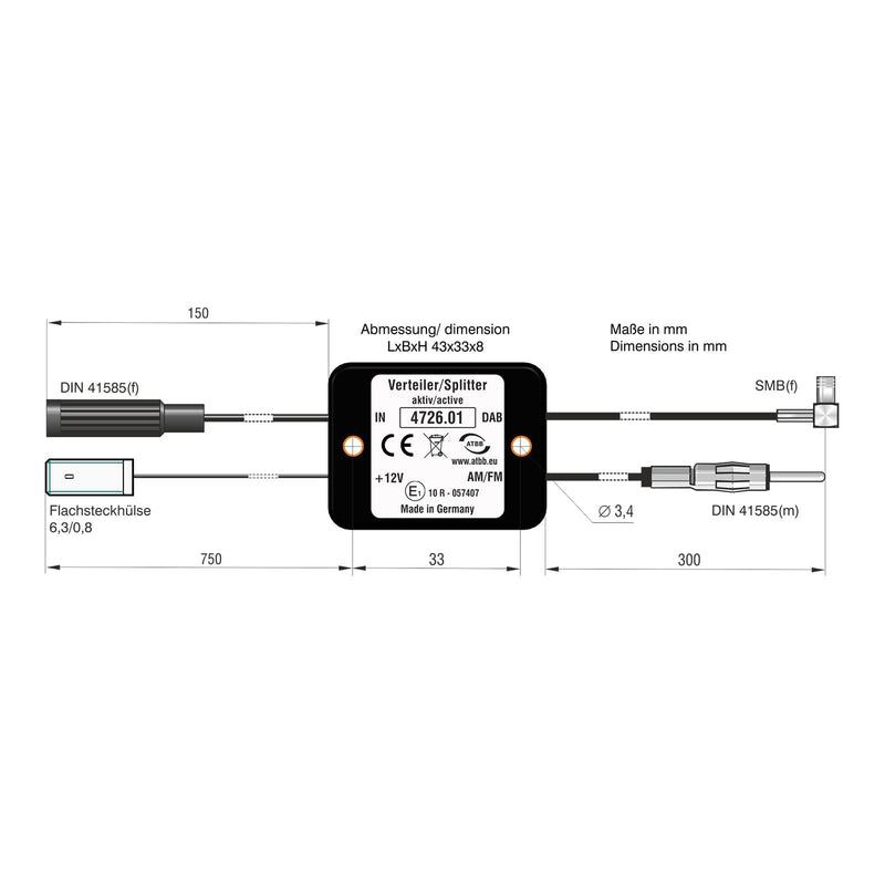 Active Oem Radio Splitter Fm/Dab+ Radio AS2611 Antennentechnik Bad Blankenburg - Dynamic Drive