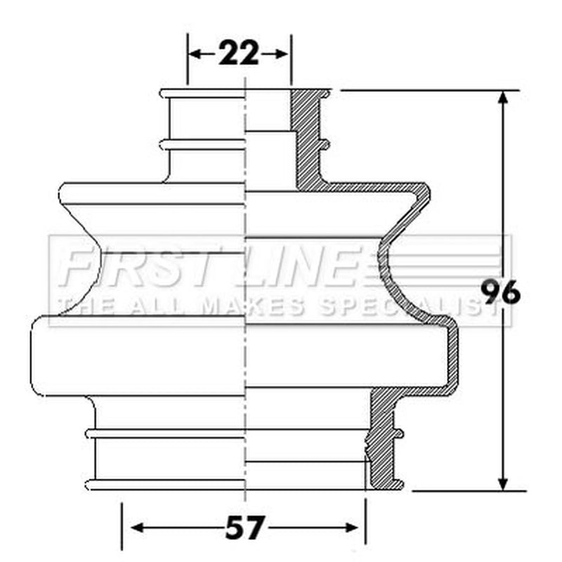 First Line Drive Shaft Bellow Kit Rear Left fits Mercedes-Benz C-Class 1993-2000