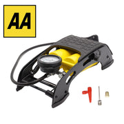AA Double Barrel Cylinder Tyre Foot Pump Air Inflator Car Van Bicycle Bike AA - Dynamic Drive