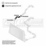 First Line Intercooler Turbo Charge Air Hose Front fits Audi A3 2004-2013