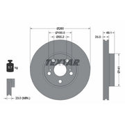 Textar 2 x Vented Front Brake Discs 92096903-x2