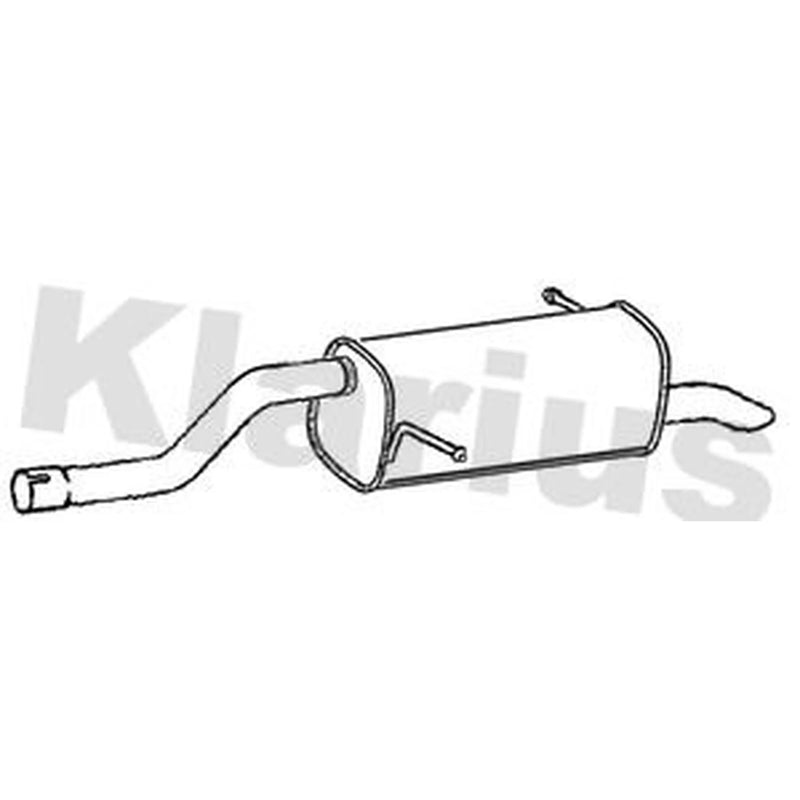 Klarius Box With Tail Pipe Rear fits Ford Fiesta VI 2012-2017 1.0