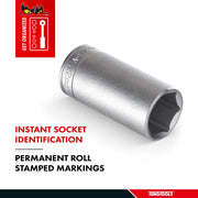 Teng Tools 3/8" Deep Socket 6 pt Metric 20mm Teng Tools - Dynamic Drive