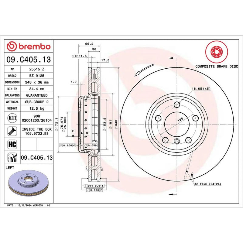 Brembo Front Aluminium Brake Disc Hub & Rear Aluminium Brake Disc Hub fits BMW 5