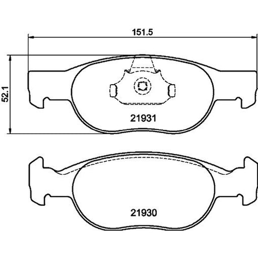 Mintex Front Brake Pad Set fits Fiat Punto 1999-2012 1.2 1.9 188.031 188.233