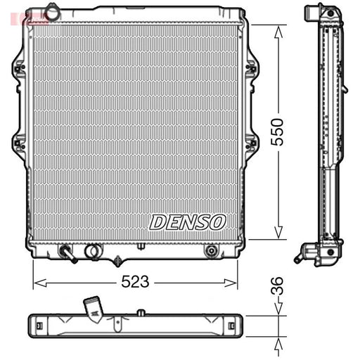 Denso Engine Radiator fits Toyota Hilux VI Pickup 1998-2002 2.4