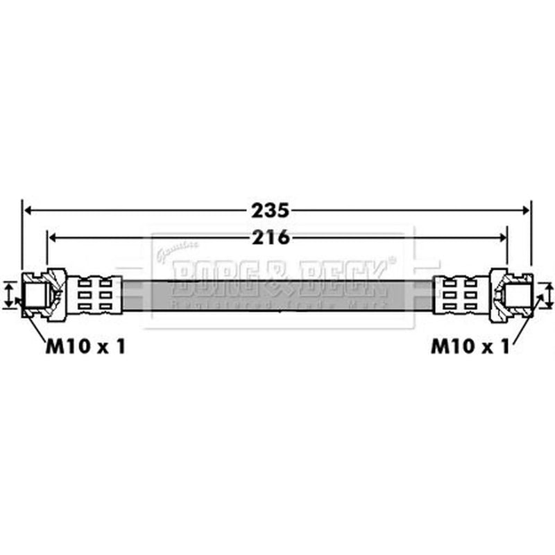Borg & Beck Brake Hydraulic Hose Line Rear Right BBH7427