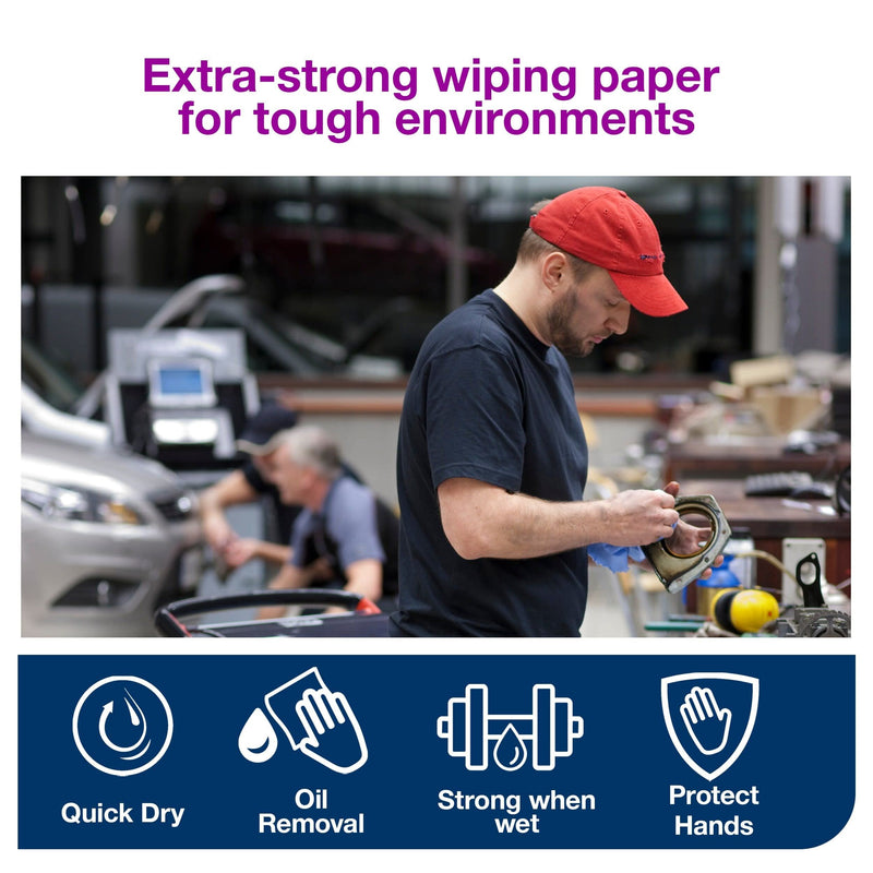 Tork 3 Ply Premium Industrial Heavy Duty Wiping Paper Blue 2 x 119m Combi Rolls Tork  - Dynamic Drive