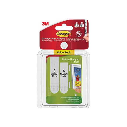 Command™ Picture Hanging Strips Set, Medium & Large (Pack 12) Command™ - Dynamic Drive