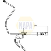 NAPA Brake Hydraulic Hose Line Rear Right fits Opel Astra F 1991-1998