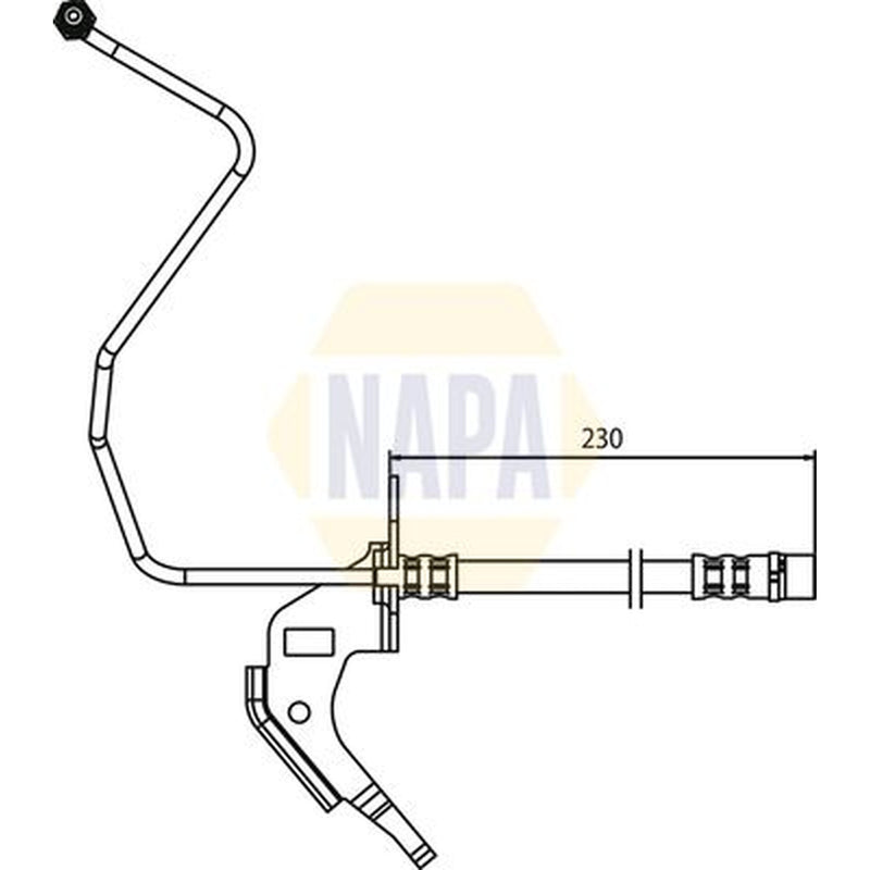NAPA Brake Hydraulic Hose Line Rear Right fits Opel Astra F 1991-1998