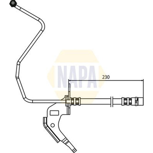 NAPA Brake Hydraulic Hose Line Rear Right fits Opel Astra F 1991-1998