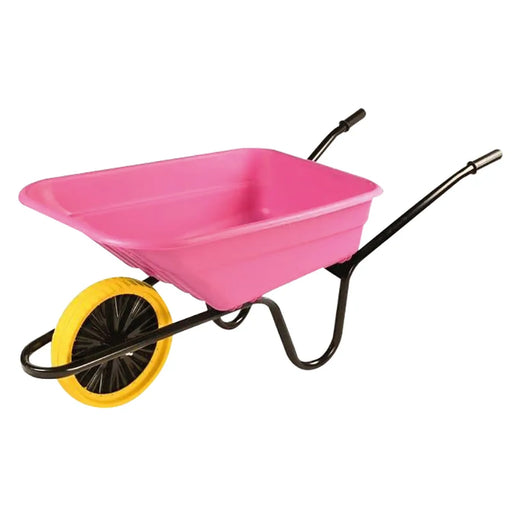 Walsall Boxed 90L Pink Polypropylene Wheelbarrow - Puncture Proof - BSHPINKPP