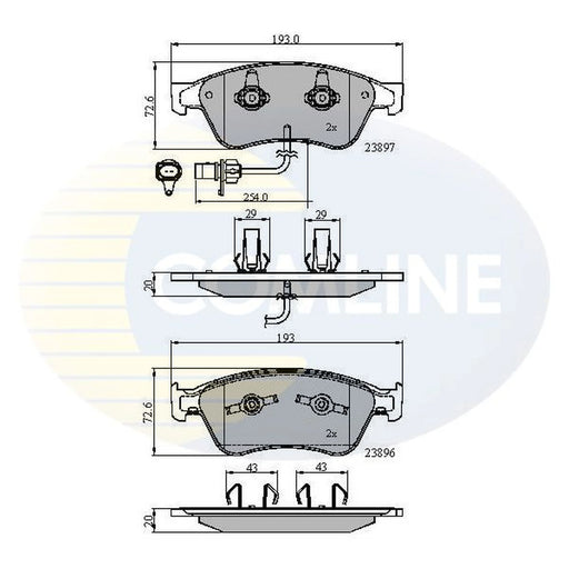 Comline Front Brake Internally Vented Discs & Pads fits Audi A8 D3 2002-2010