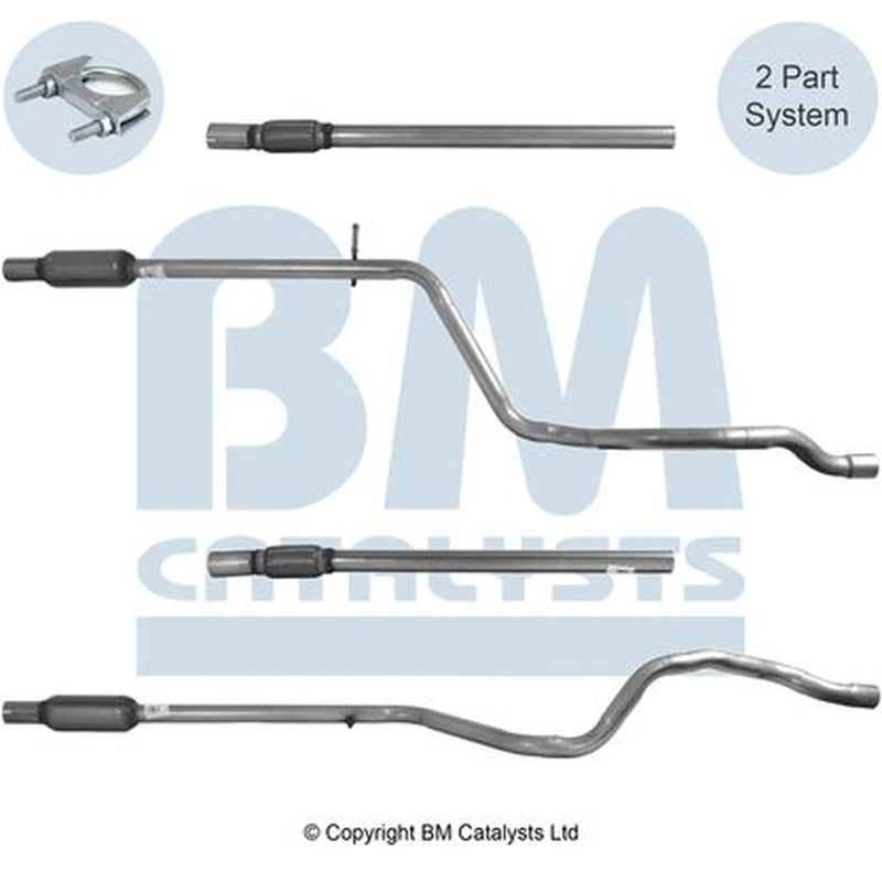 BM Catalysts Exhaust Pipe OD fits Fiat 500 2007 on 1.2