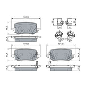 Bosch Front & Rear Pads fits Hyundai Tucson 2021 on 1.6