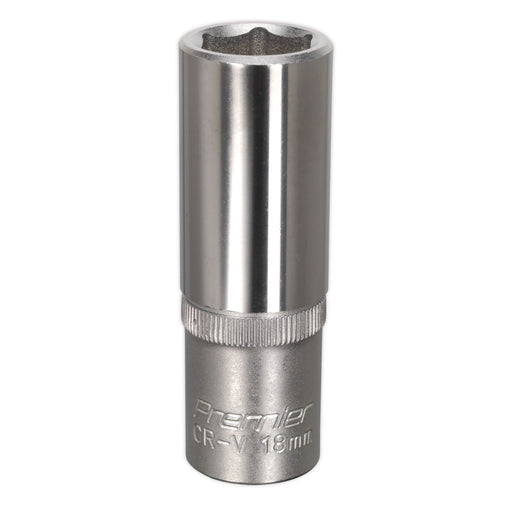 Sealey WallDrive Socket 18mm Deep 1/2"Sq Drive S1218D Sealey - Dynamic Drive