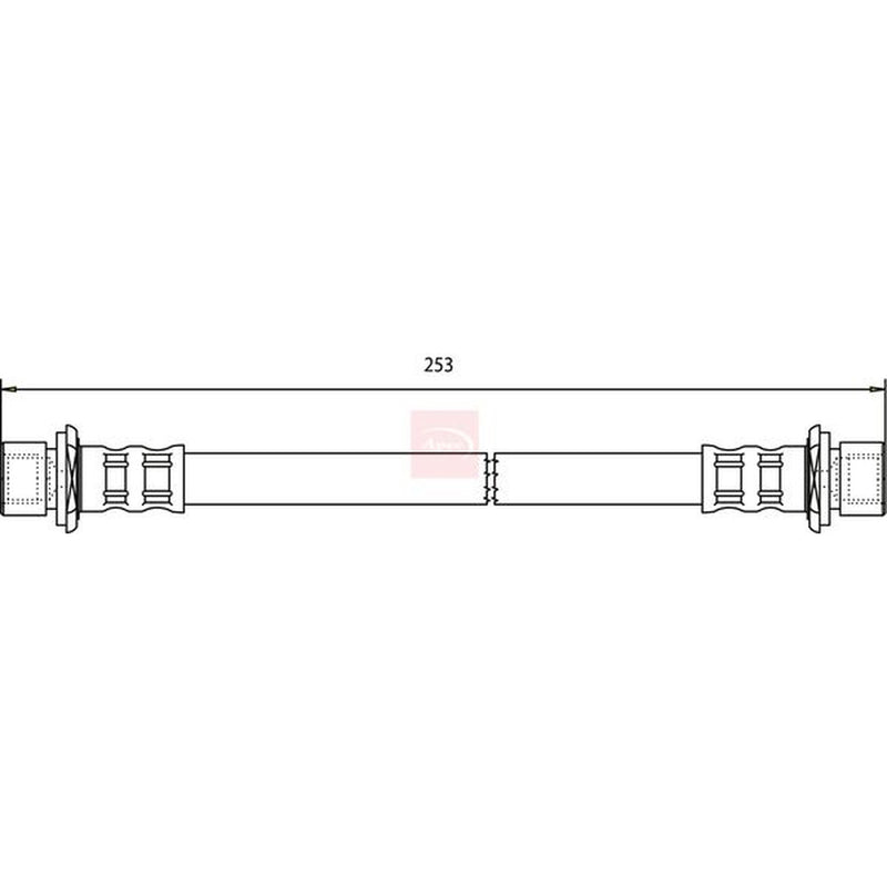 Apec Brake Hydraulic Hose Line Rear fits Citroën C1 2005-2014 1.0 1.4