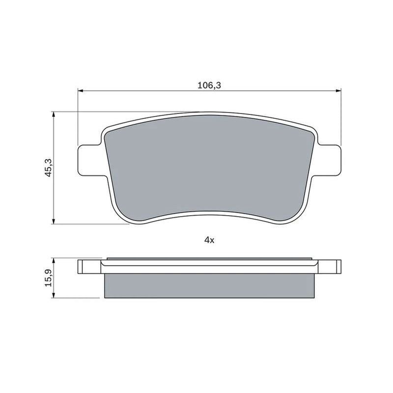 Bosch Front & Rear Pads fits Mitsubishi Asx 2023 on 1.6